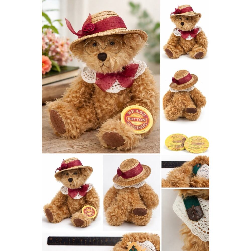 Brass Button Bear Rosie Bear of Joy 1997 Pickford Jointed Plush Tags